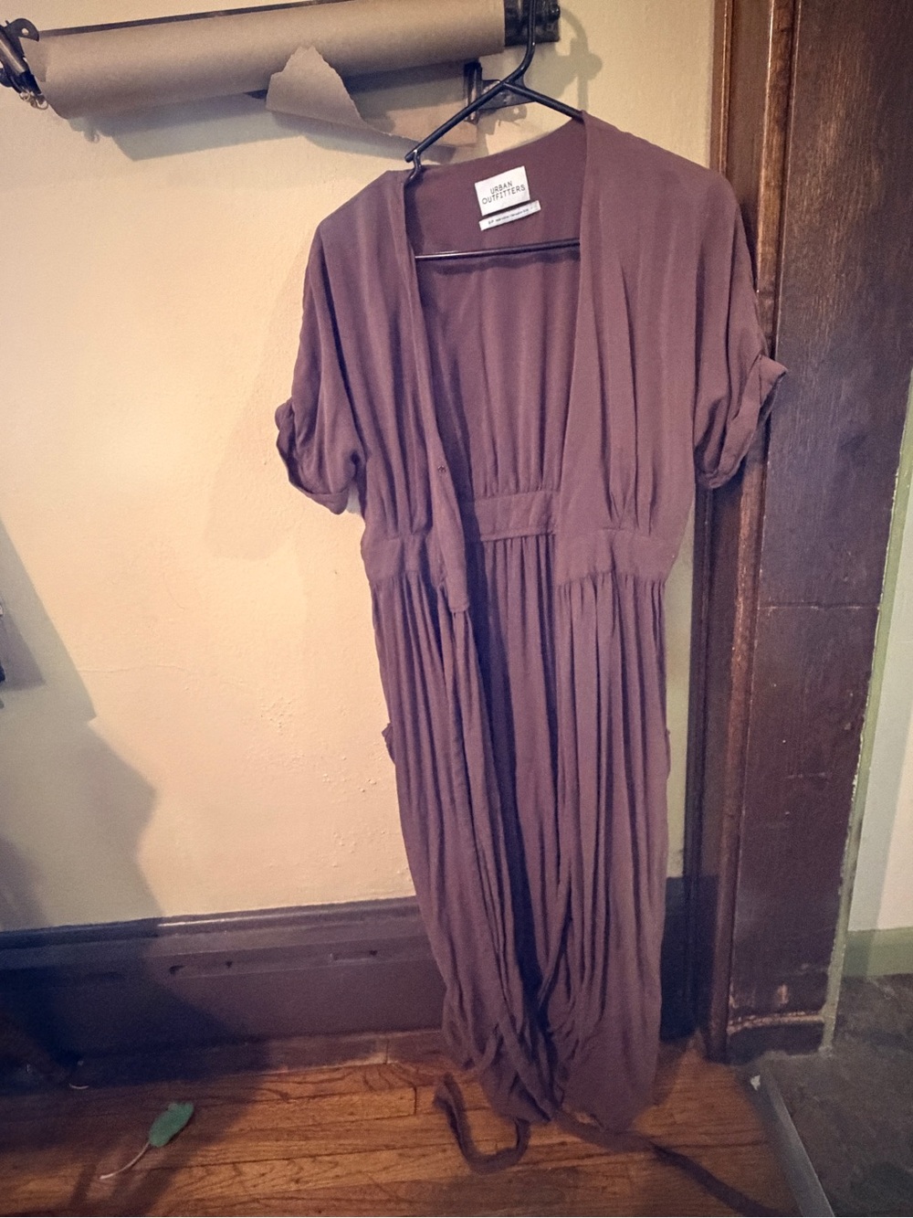 Urban Outfitters Brown Short-Sleeve Wrap Dress